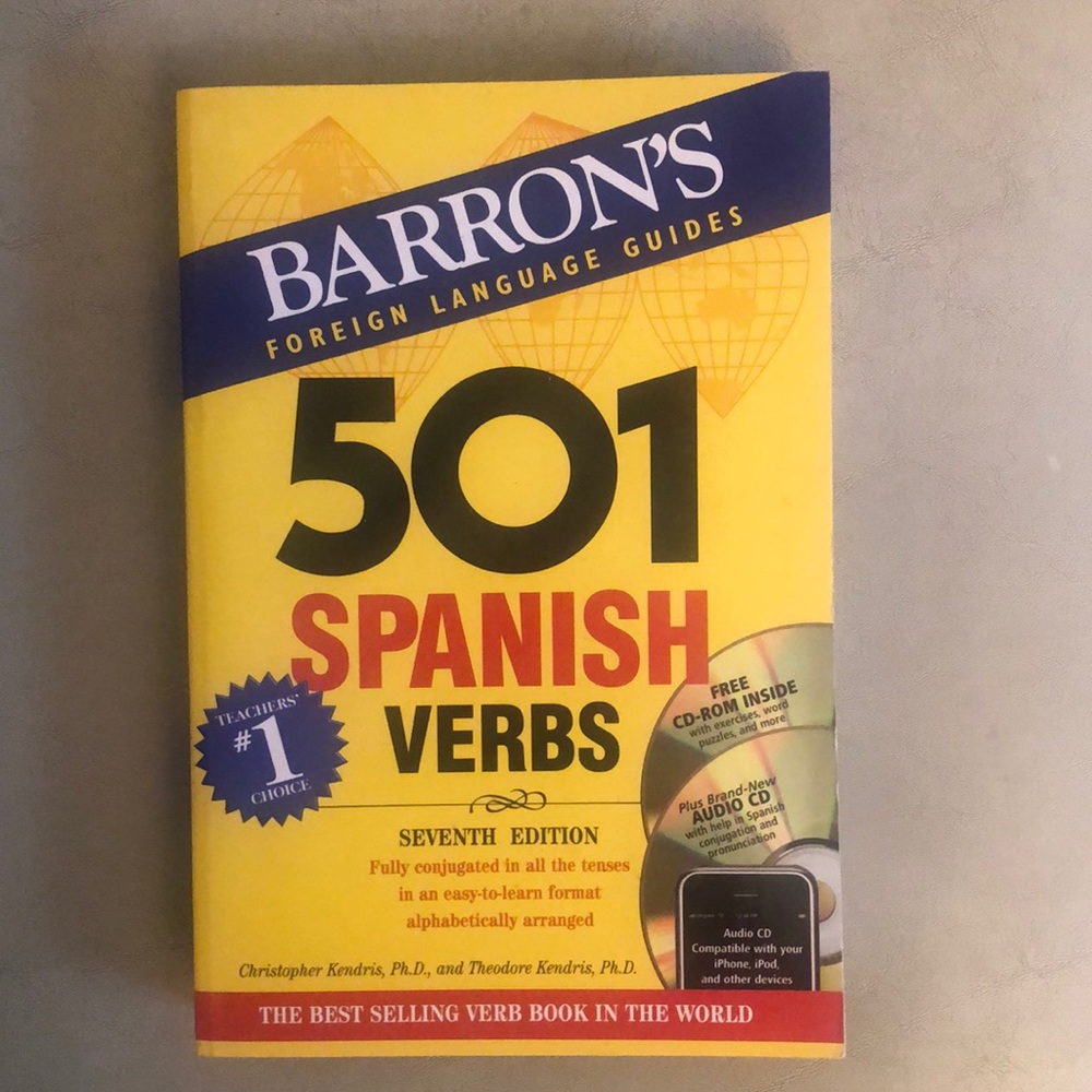 New Barrons 501 Spanish Verbs with Audio CD
Compatible with iPhone/ipad +